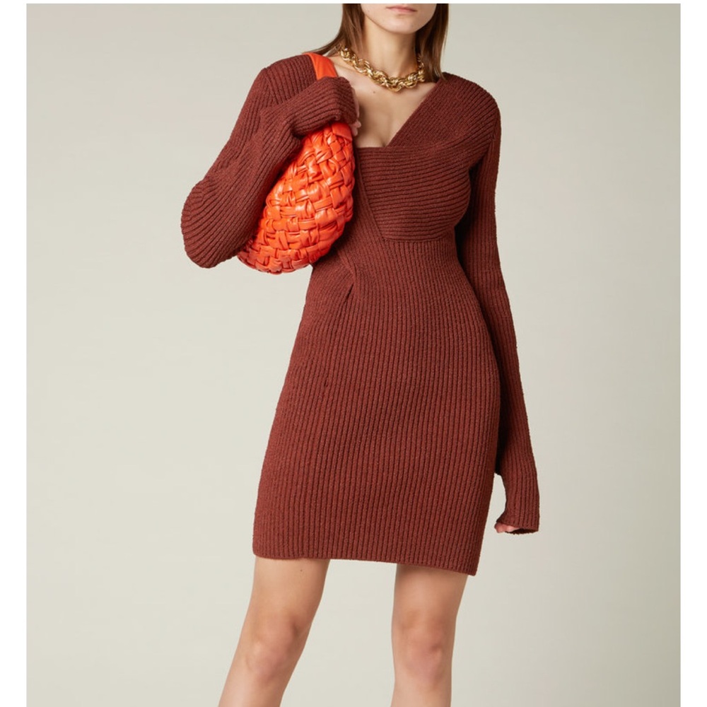 Bottega Veneta Sable Ribbed Knit Dress